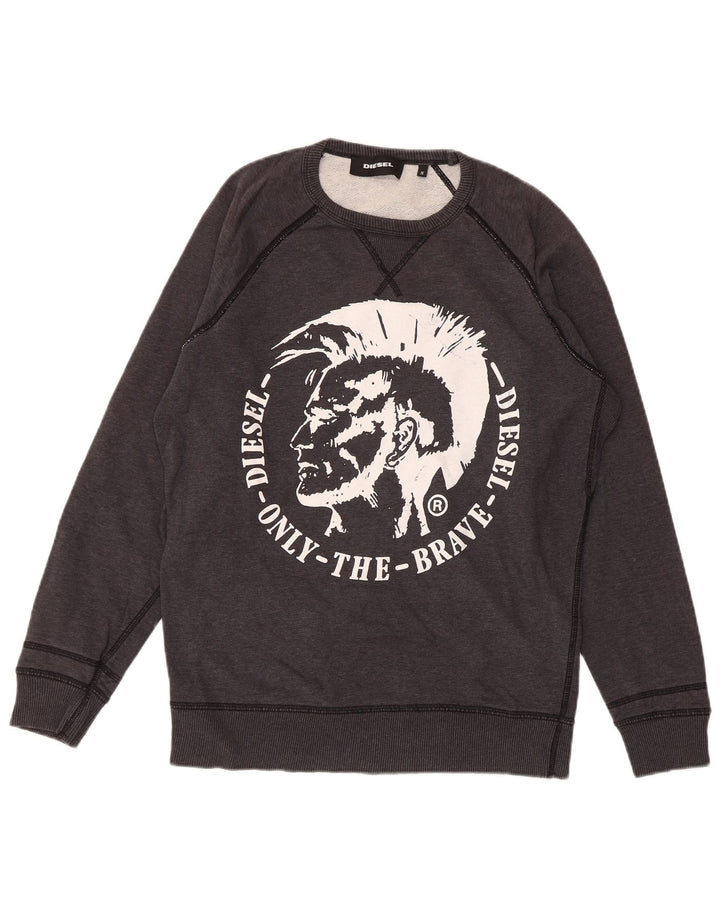 DIESEL Sudadera Gráfica De Algodón Gris Pequeño Hombre