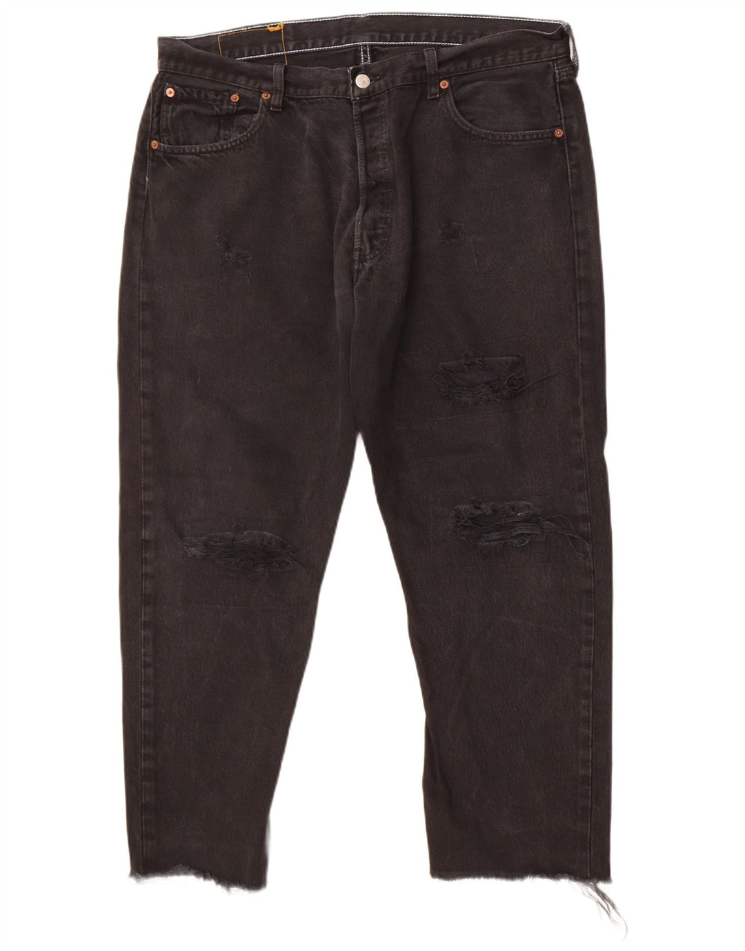 Levi's Vaqueros rectos desgastados 501 para hombre W36 L26 Negro