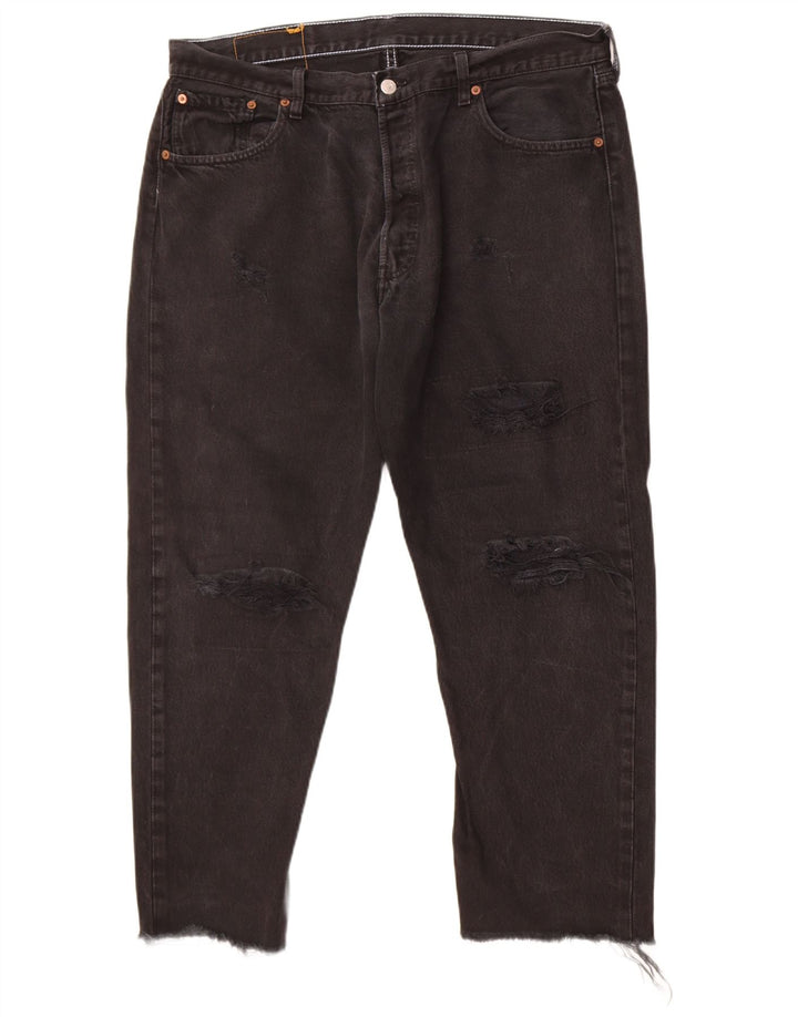 Levi's Vaqueros rectos desgastados 501 para hombre W36 L26 Negro