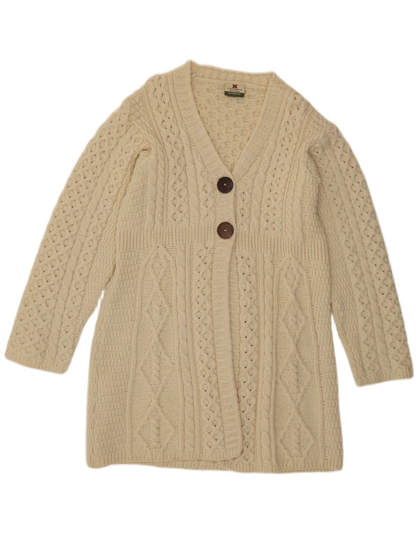 Carraig Donn Suéter tipo cárdigan largo para mujer UK 18 XL Blanco roto
