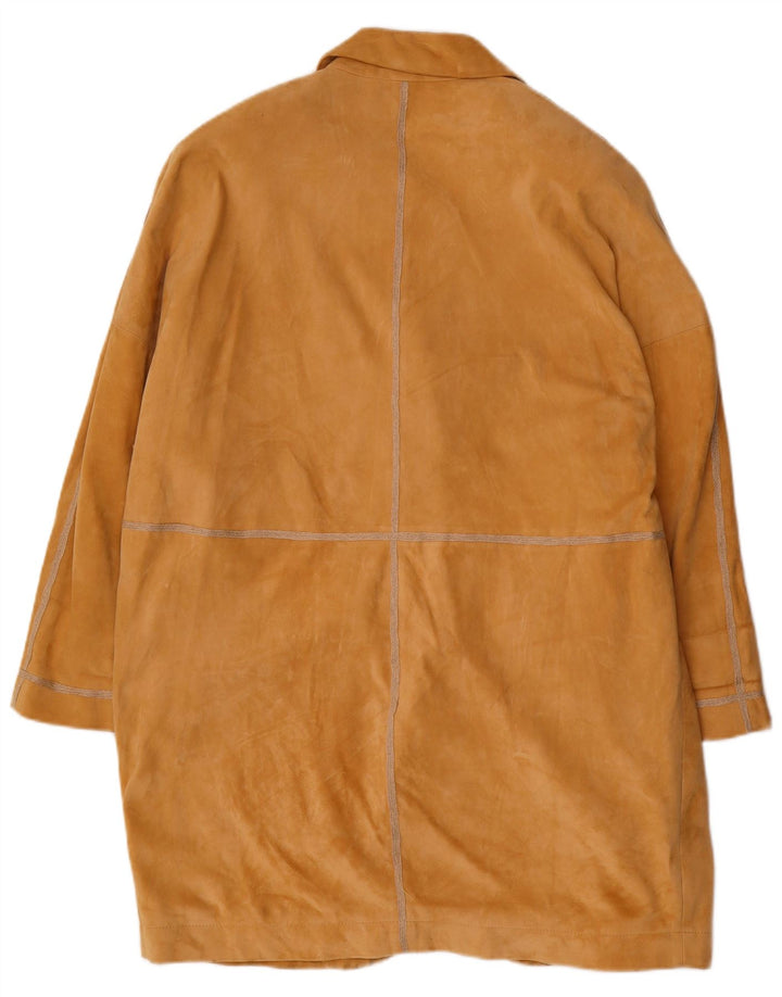 KEMPER Abrigo de ante extragrande para mujer EU 40 Cuero marrón medio