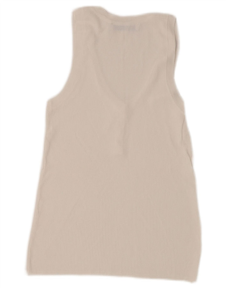 Zara Mujer Blusa Sin Mangas Top UK 44 Large Blanco