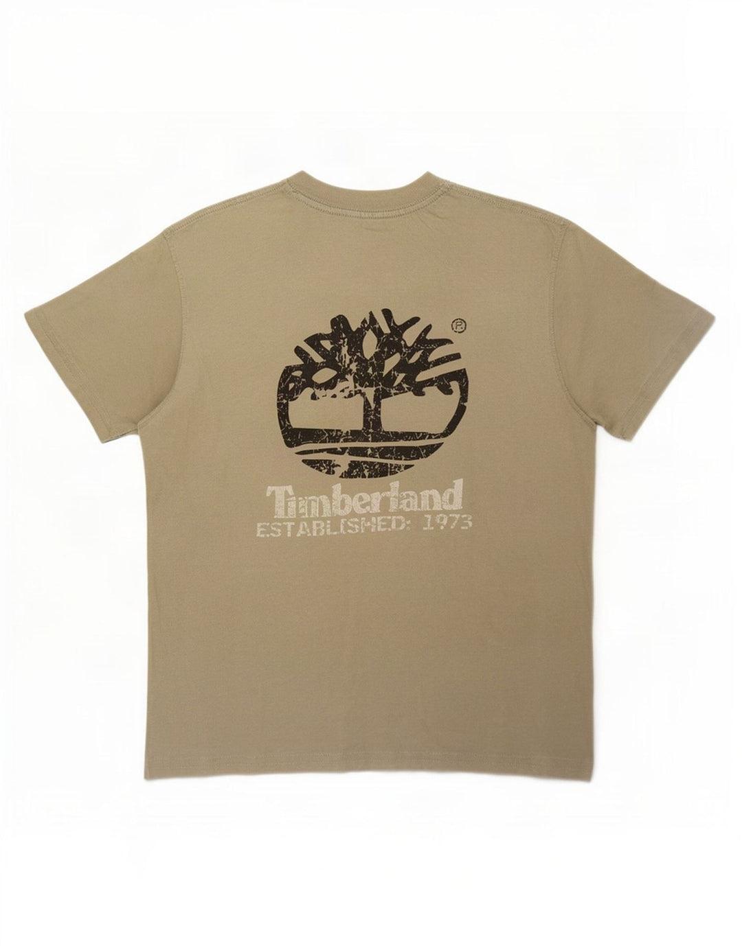 Timberland Camiseta gráfica para hombre Top Small Khaki Cotton