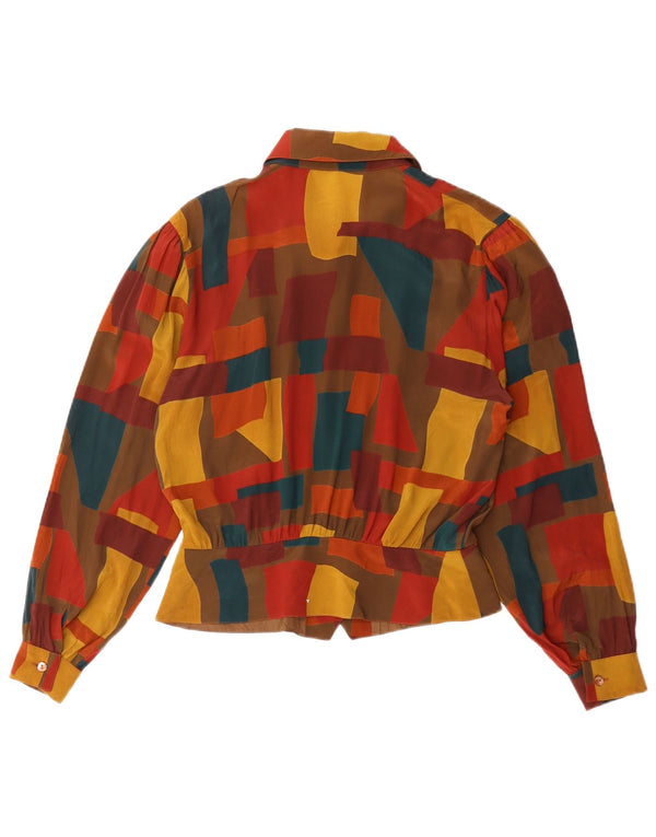 Fink Modell Blusa para mujer UK 40 Grande Acetato geométrico multicolor