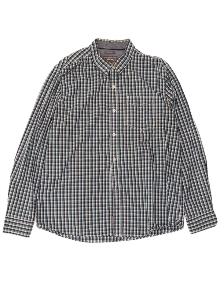 FAT FACE Camisa para hombre 2XL Algodón a cuadros azul