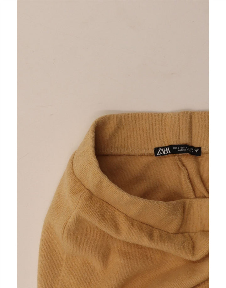 ZARA Mujer Pantalón Chándal UK 8 Small Beige