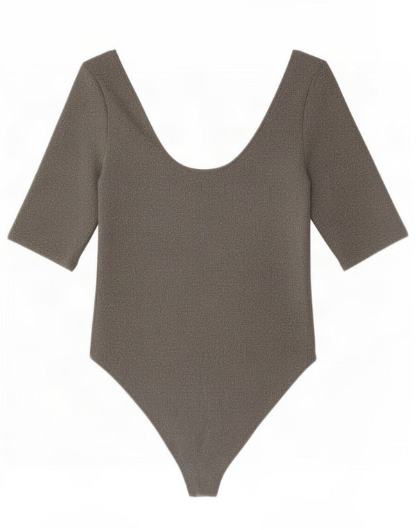 Zara Mujer Body UK 44 Grande Gris Elastano