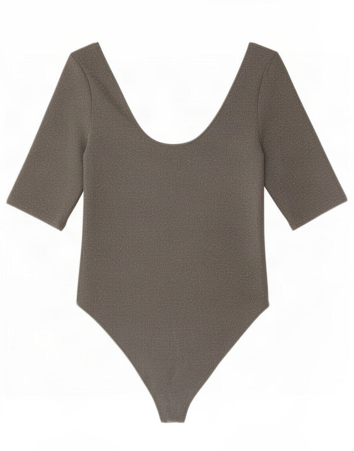 Zara Mujer Body UK 44 Grande Gris Elastano