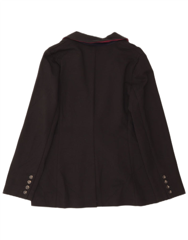 Boden Chaqueta tipo blazer con 1 botón para mujer, talla 44, talla mediana, viscosa negra