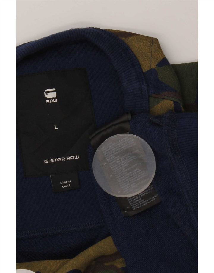 G-Star Hombre Graphic Regular Fit Sudadera Jumper Large Camuflaje Verde