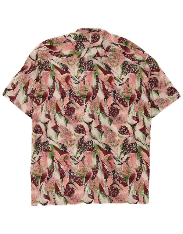 Vintage hombres patrón abstracto camisa tamaño 39/40 medio multicolor