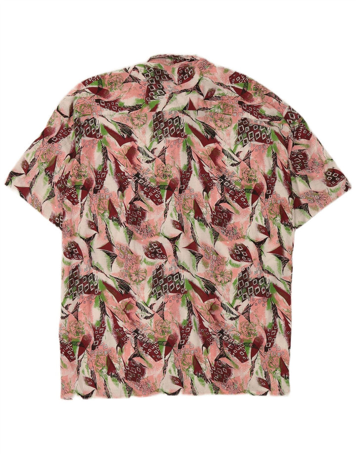 Vintage hombres patrón abstracto camisa tamaño 39/40 medio multicolor