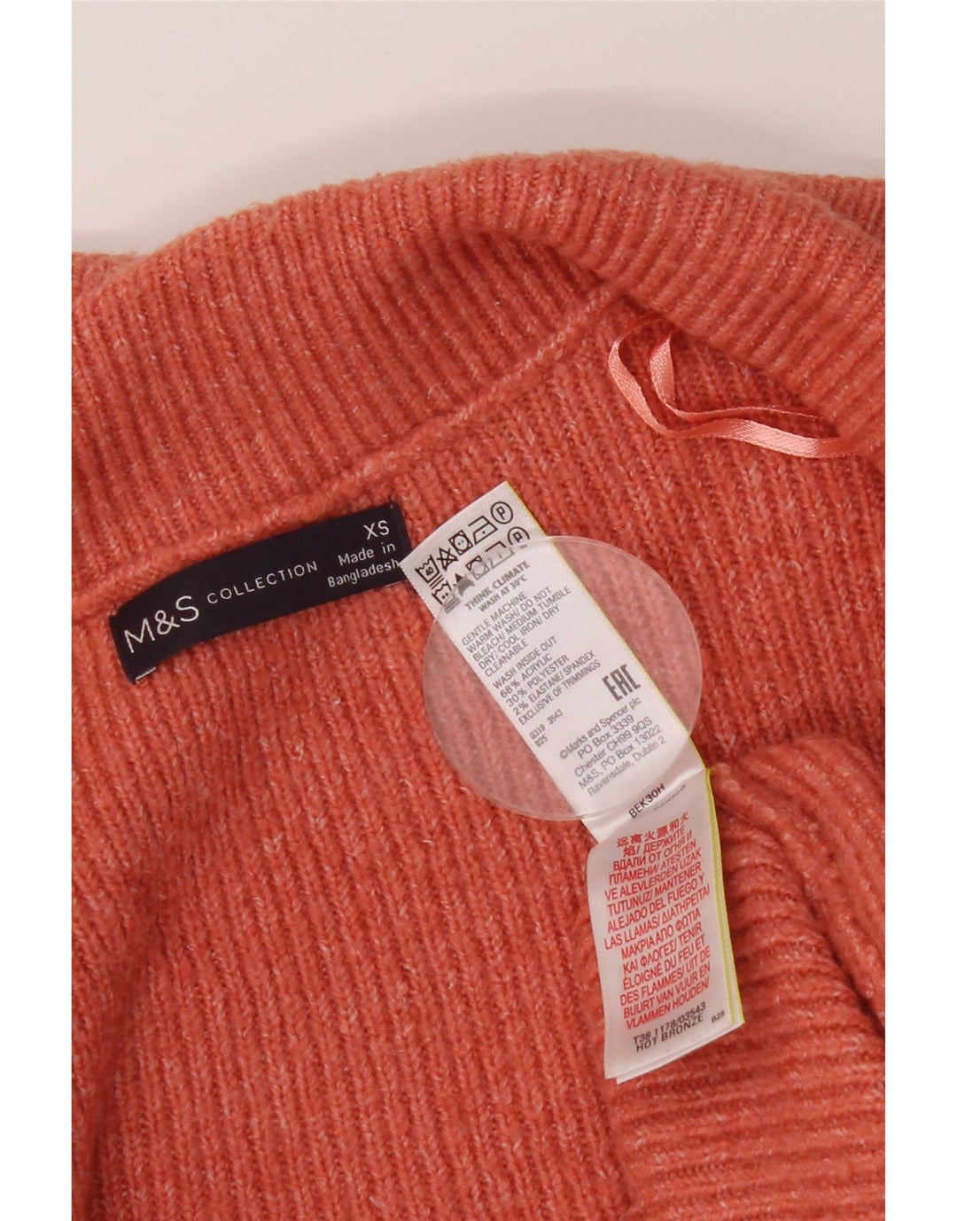 Marks & Spencer Suéter tipo cárdigan extragrande para mujer UK 6 XS Naranja