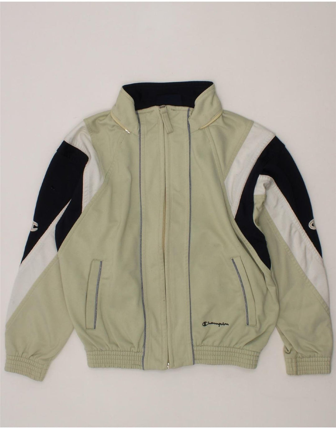 CHAMPION Boys Tracksuit Top Jacket 5-6 Years Green Colourblock Polyester Vintage Champion and Second-Hand Champion from Messina Hembry 