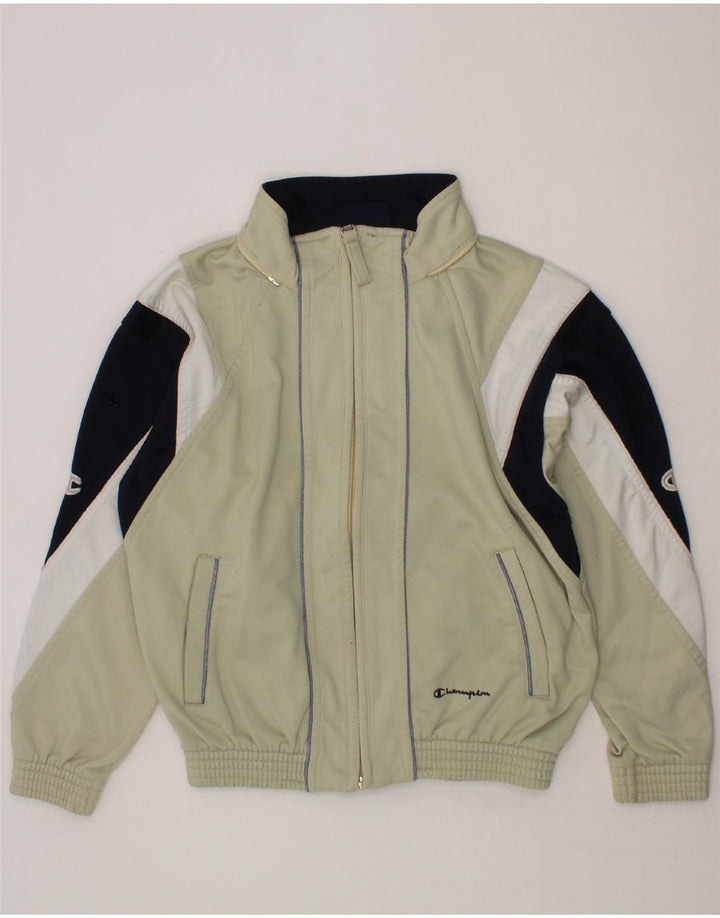 CHAMPION Boys Tracksuit Top Jacket 5-6 Years Green Colourblock Polyester Vintage Champion and Second-Hand Champion from Messina Hembry 