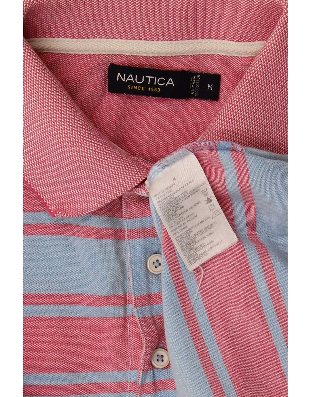 Nautica Polo Hombre Algodón Rayas Azul Medio