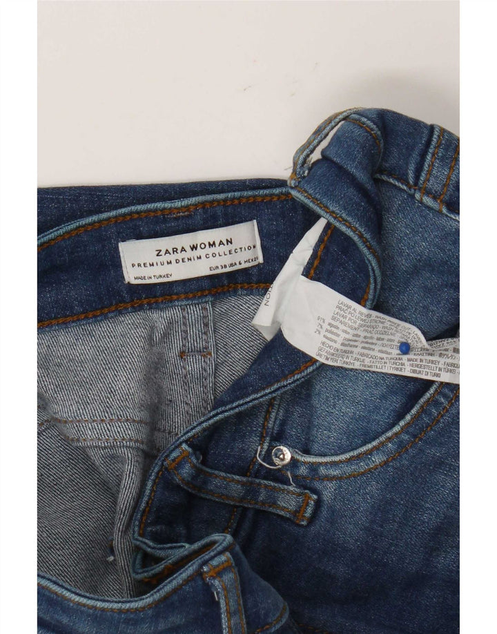 Zara Jeans Acampanados Para Mujer EU 38 Small W28 L32 Algodón Azul