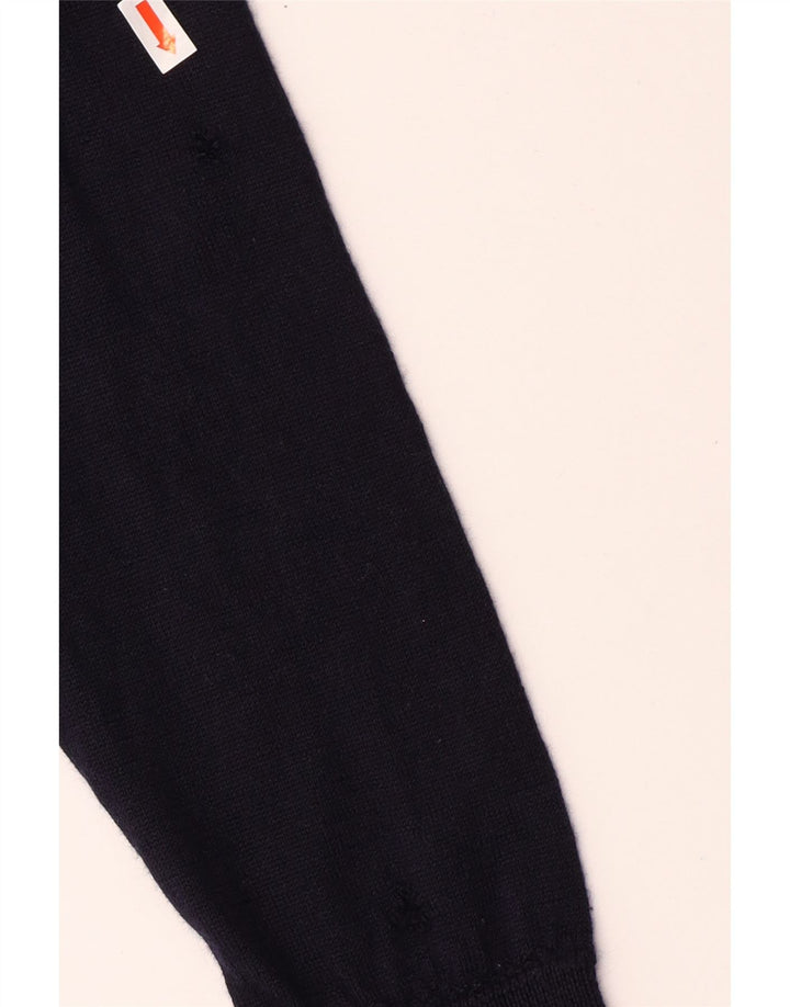 Lacoste Jersey de cuello redondo para hombre talla 4 mediano azul marino lana virgen