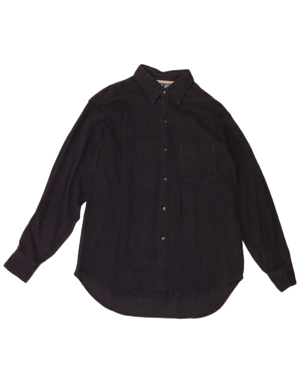 Camisa Replay para hombre de viscosa Chevron azul marino grande