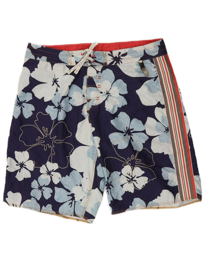 Benetton Bañador Corto Hombre Azul Marino Floral Poliéster