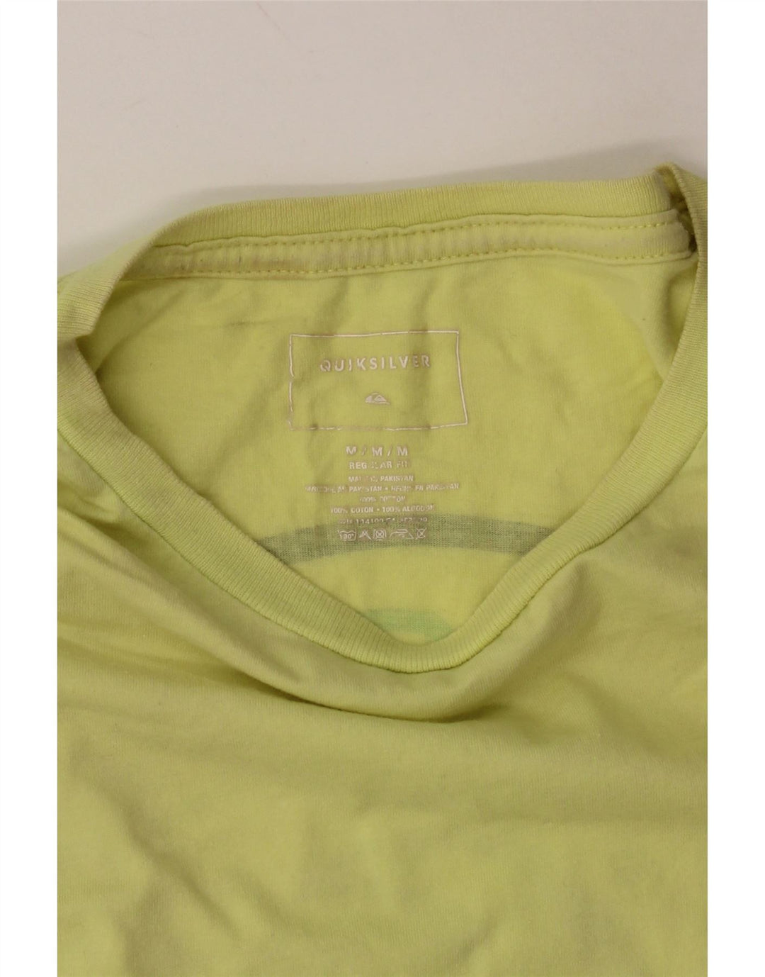 QUIKSILVER Camiseta gráfica de ajuste regular para hombre Top de algodón amarillo medio