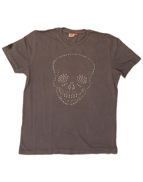 Sundek Camiseta gráfica para hombre Top pequeño de algodón gris