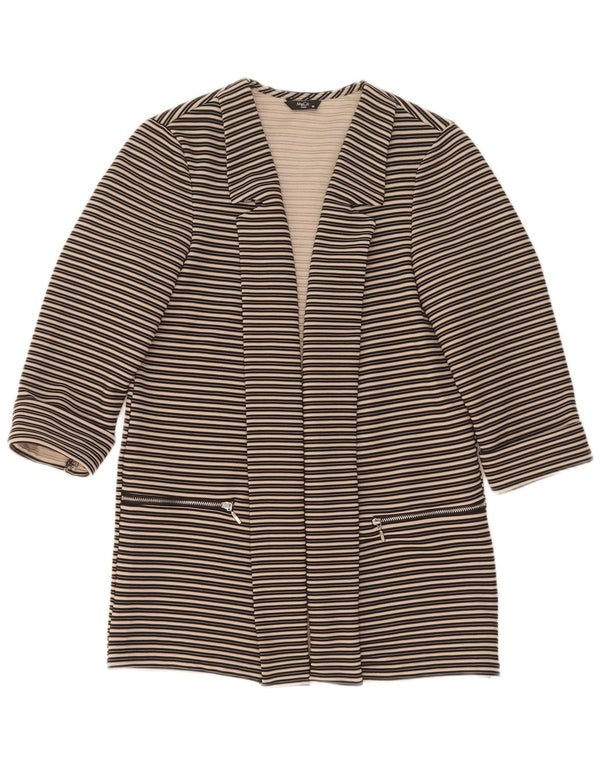 M&Co Chaqueta Blazer Abierta de Manga 3/4 para Mujer Petite UK 10 Small Black Rayas