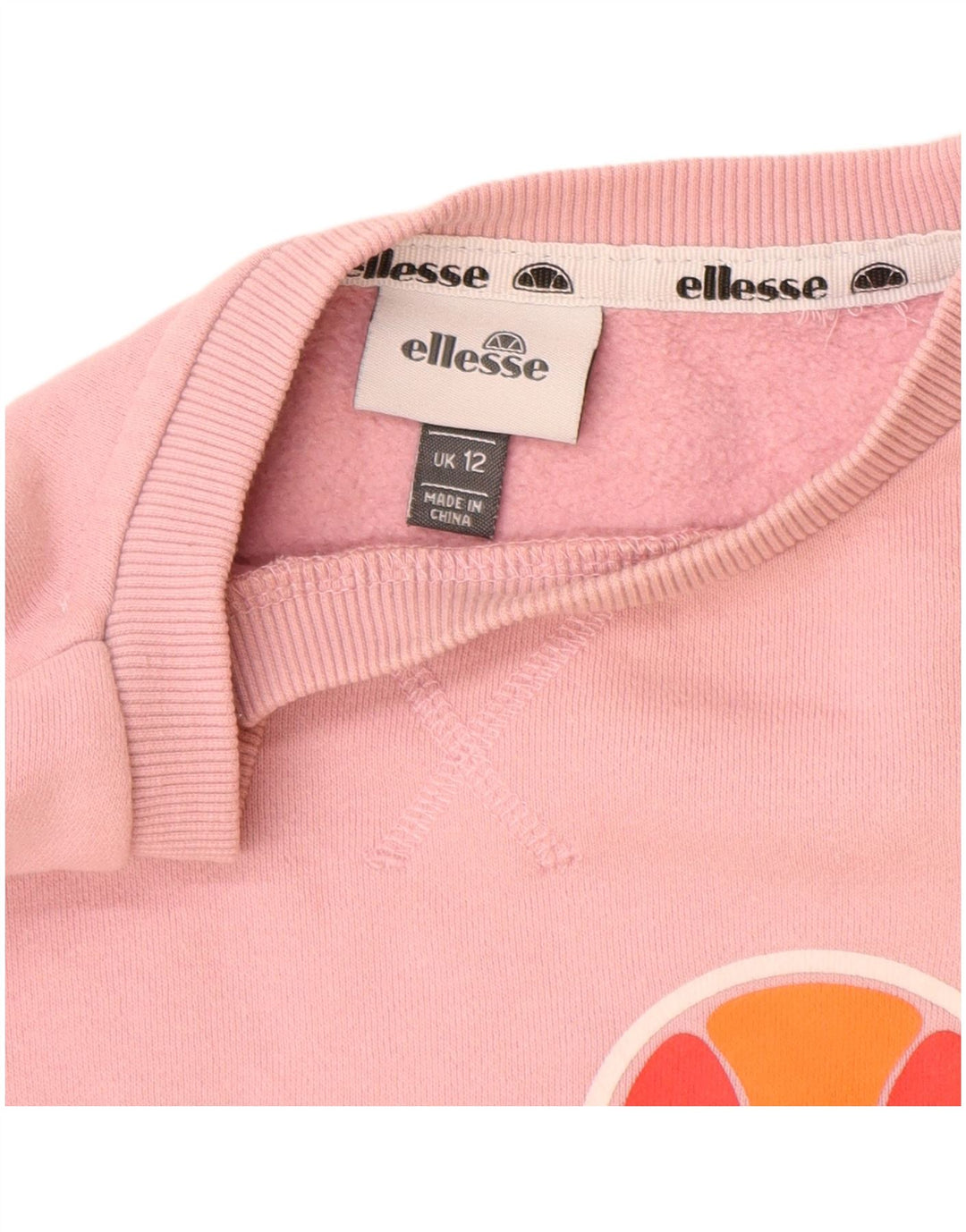 ELLESSE Sudadera gráfica para mujer Jersey UK 12 Algodón rosa medio