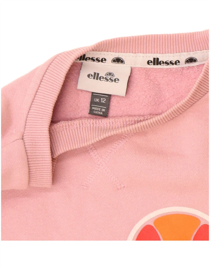 ELLESSE Sudadera gráfica para mujer Jersey UK 12 Algodón rosa medio