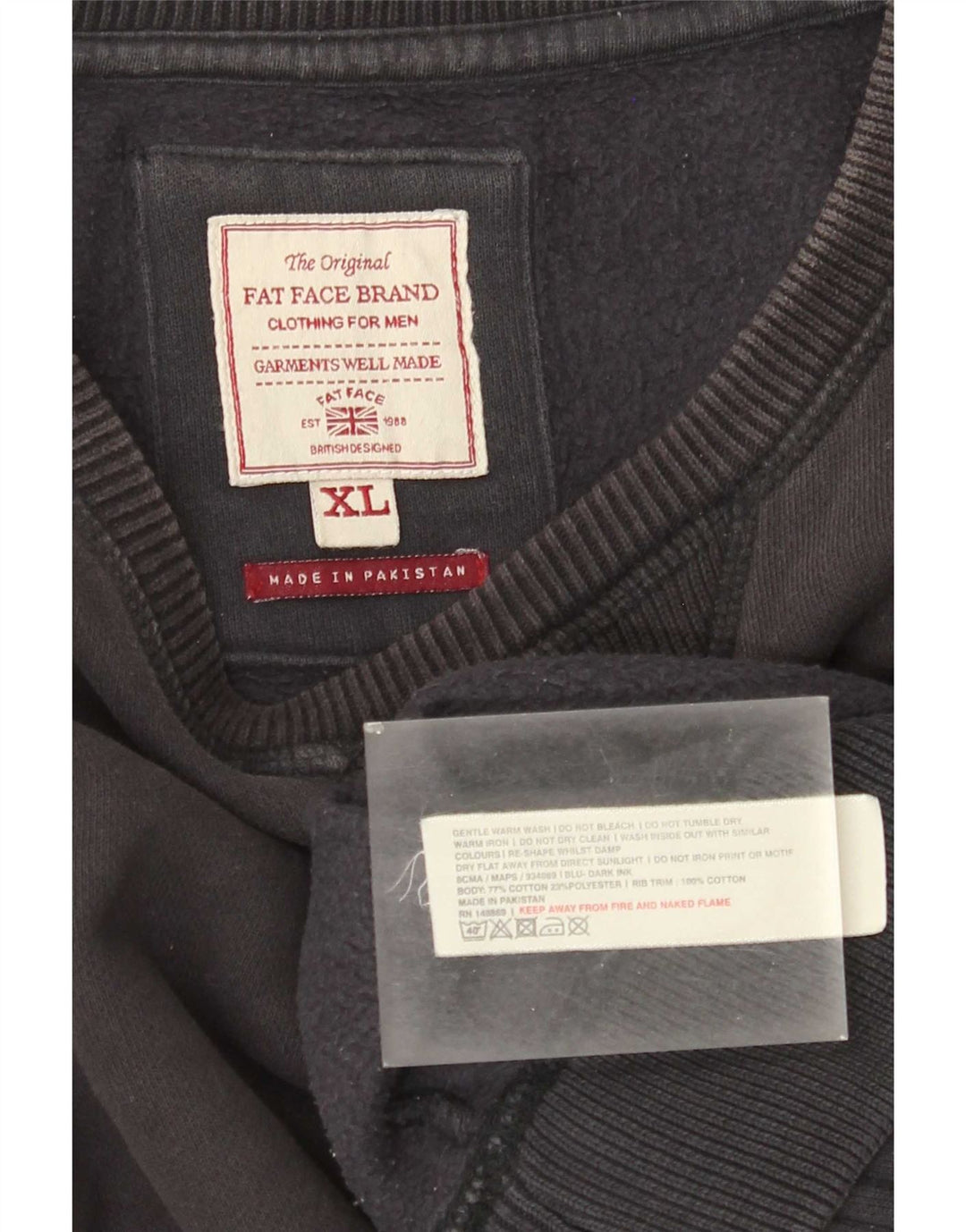 Sudadera con capucha para hombre Fat Face Jumper XL Negro Algodón