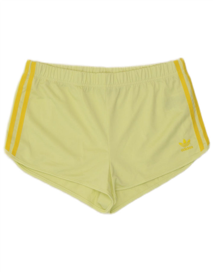 Adidas Pantalones cortos deportivos para mujer UK 12 Poliéster amarillo medio