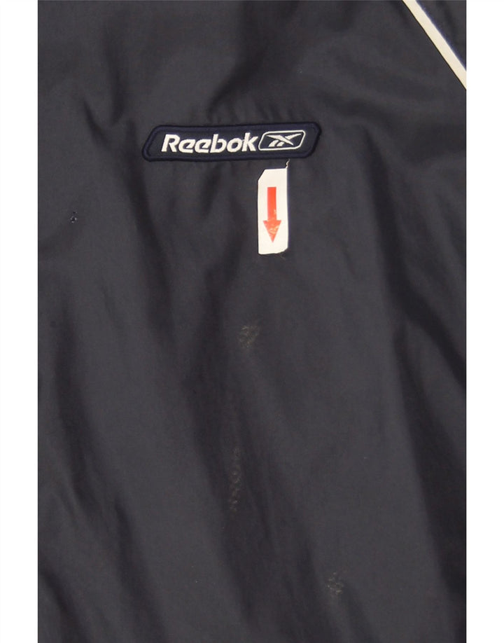 Reebok Chaqueta impermeable para hombre UK 40 Large Azul marino Nylon