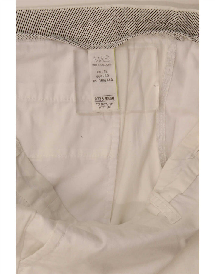 Marks & Spencer Pantalones cortos chinos para mujer UK 12 Medium W34 Algodón blanco