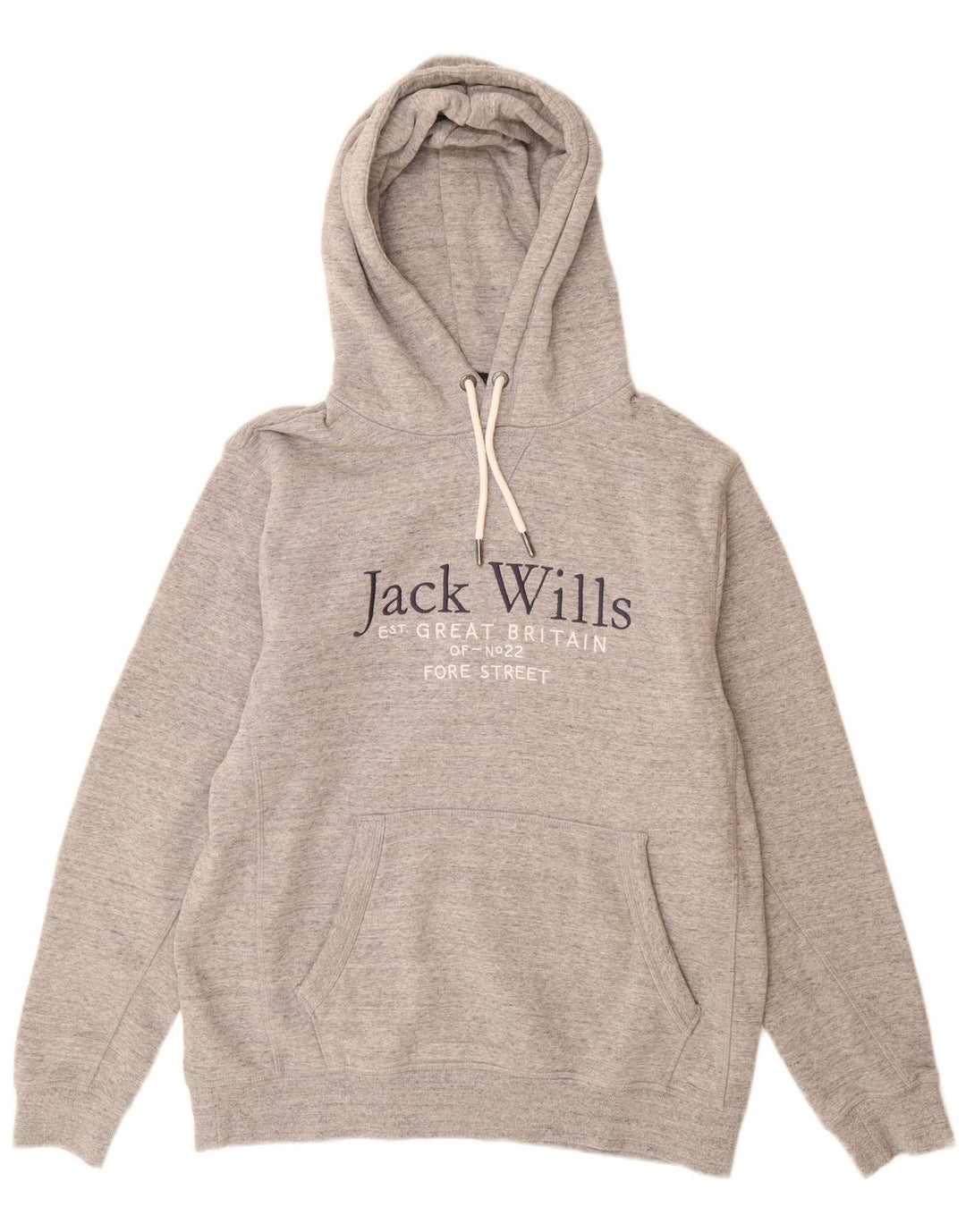 Jack Wills Jersey con capucha gráfica para hombre de algodón moteado en gris medio