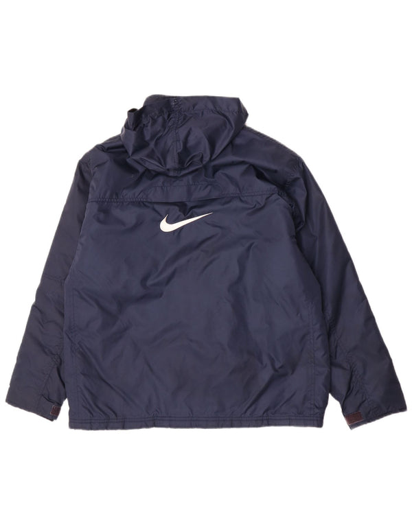 Nike - Chaqueta cortavientos con capucha para niños, talla grande, azul marino, 12-13 años