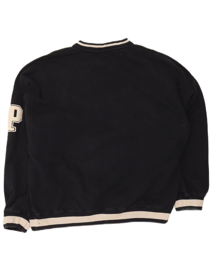 Pull & Bear Hombre Pasadena Sudadera tipo jersey grande en color azul marino