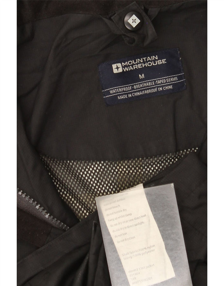 Chaqueta impermeable con capucha para hombre Mountain Warehouse UK 38 Medium Black Nylon