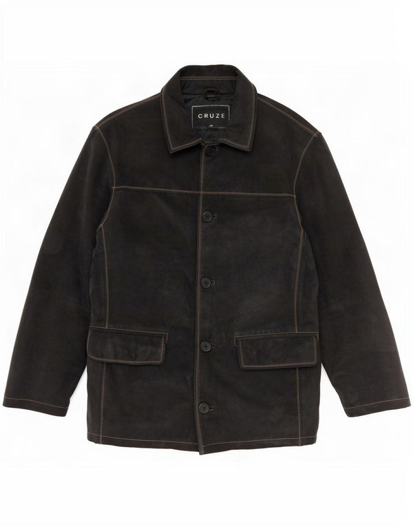Vintage mujer chaqueta de cuero de gran tamaño Reino Unido 10 pequeño negro