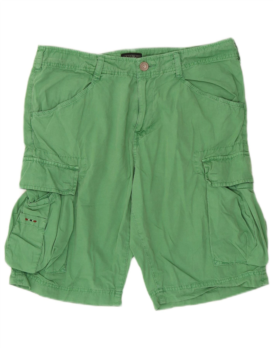 Napapijri Shorts Cargo Hombre W33 Algodón Verde Medio