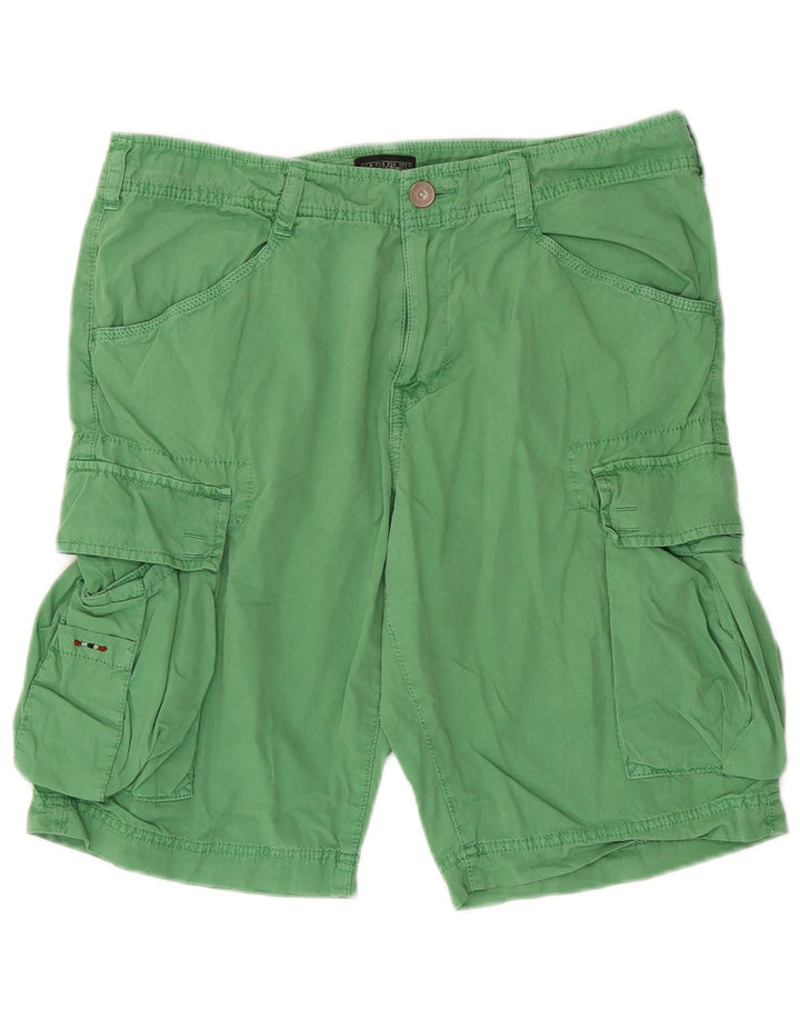 Napapijri Shorts Cargo Hombre W33 Algodón Verde Medio