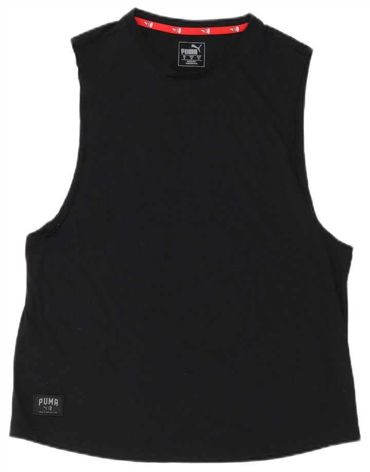 Puma Hombre Chaleco Top Medio Negro Algodón