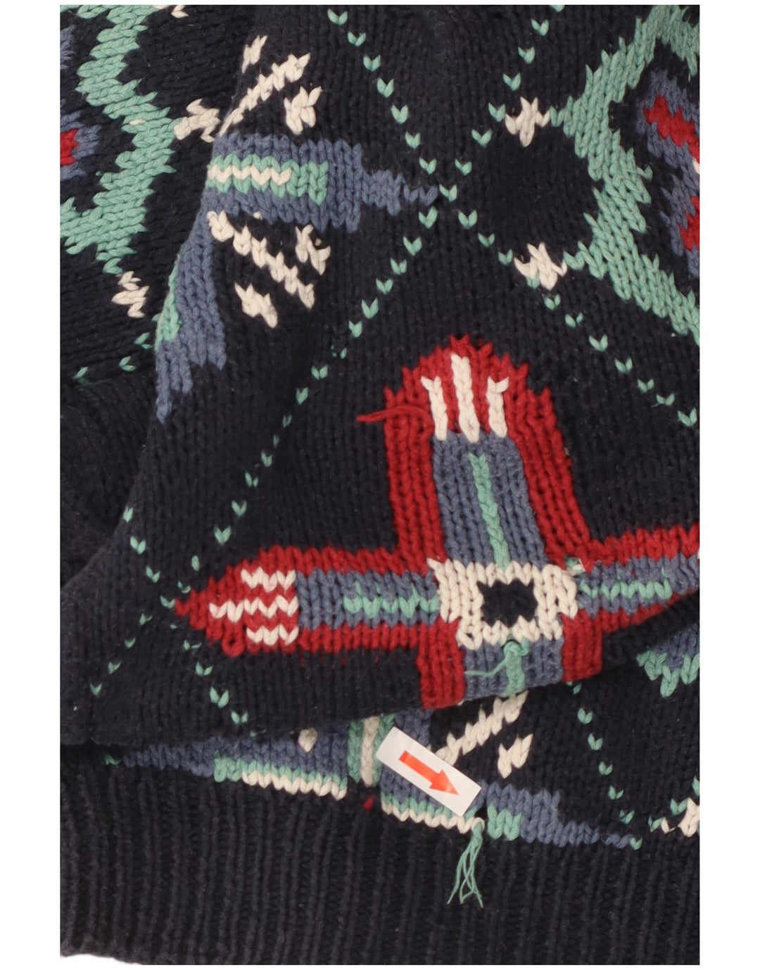 S.Moritz Jersey con cuello en V para mujer UK 46 Grande Algodón azul marino