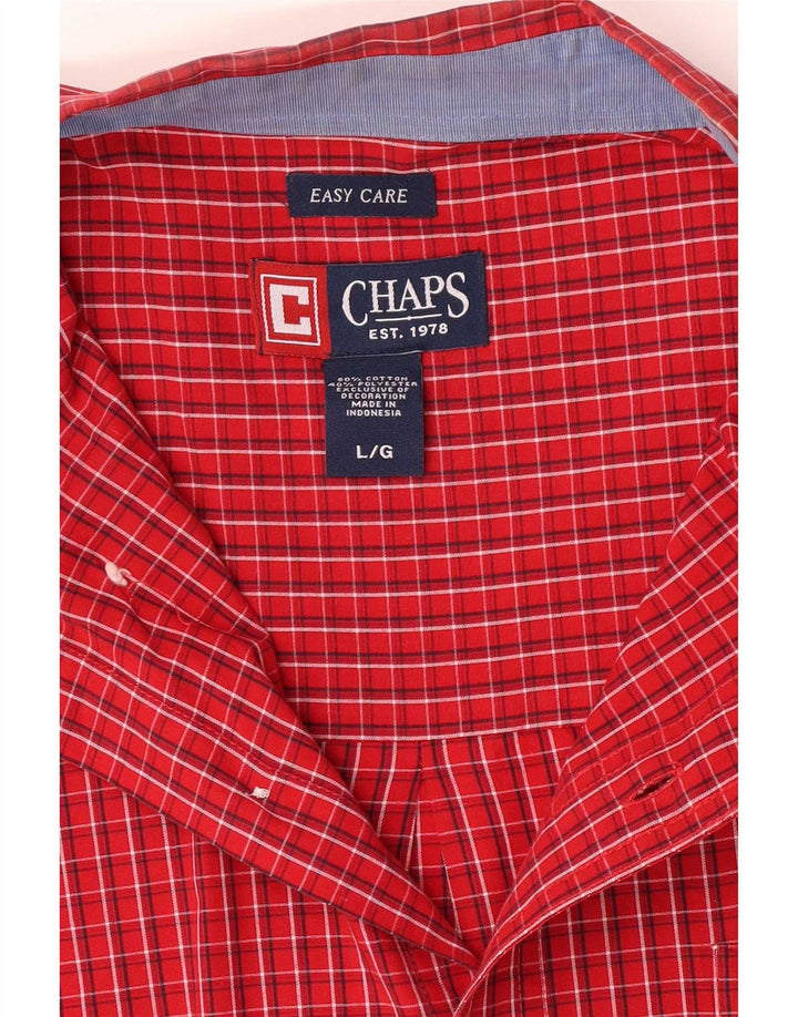 Chaps Camisa de fácil cuidado para hombre de algodón a cuadros rojos grandes