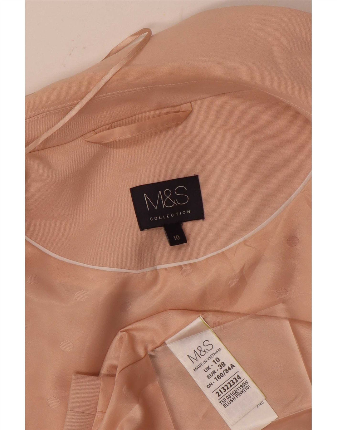 Marks & Spencer Chaqueta tipo blazer larga sin mangas para mujer UK 10 Small Pink