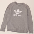 Adidas Hombre Sudadera Gráfica Jumper Algodón Gris Medio