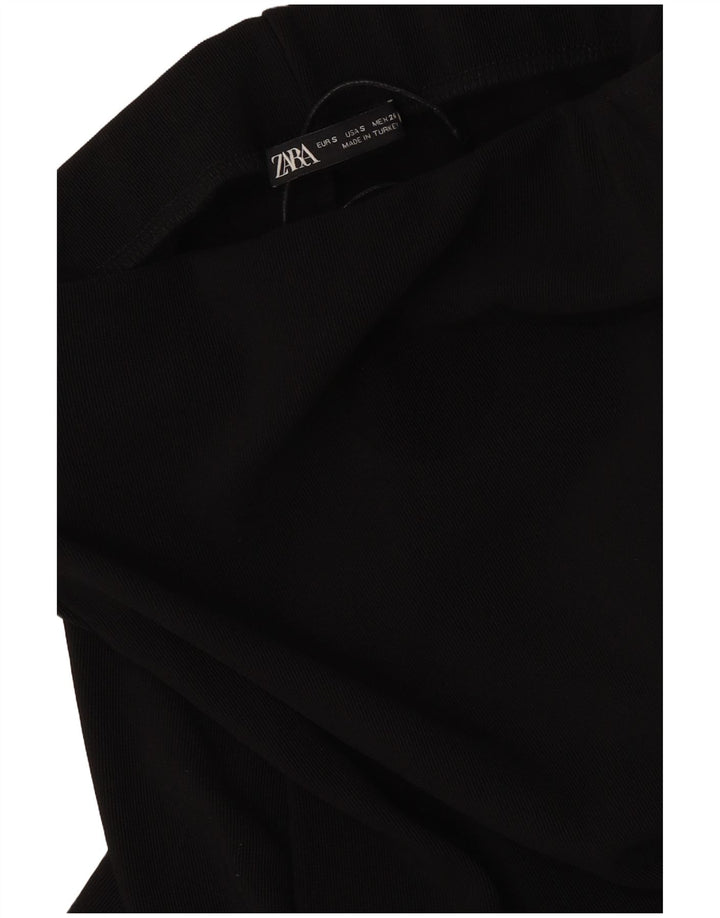 Zara Mujer Falda Midi Pequeña W26 Negro
