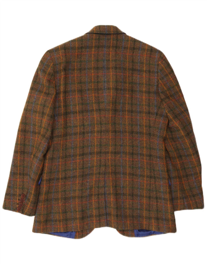 Crew Clothing Chaqueta tipo blazer de 2 botones para hombre UK 38 Lana a cuadros marrón medio