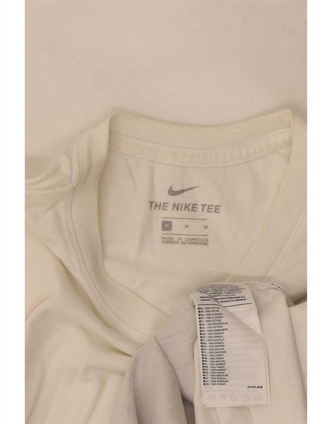 Nike Camiseta gráfica para hombre, parte superior mediana de algodón con bloques de color blanco