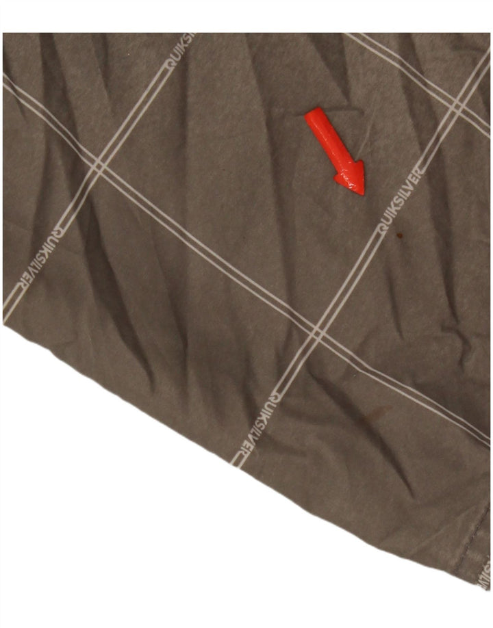 Pantalones cortos chinos Quiksilver para hombre W34 Poliéster a cuadros grises grandes