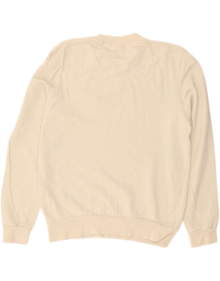 Lacoste Sudadera de ajuste clásico con gráfico para hombre, talla 4, color beige mediano